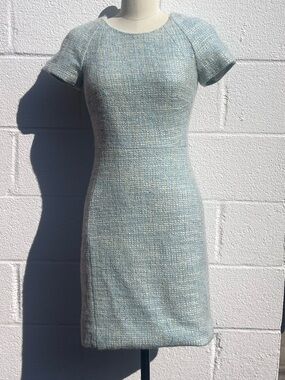 J. Crew Light Blue Tweed Mini Sheath Dress